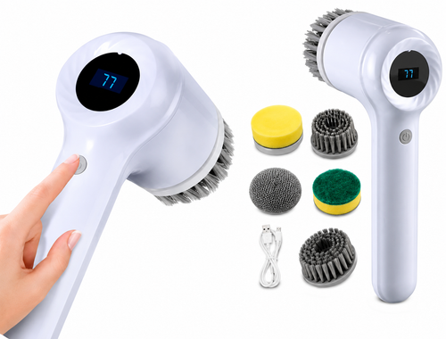 CEPILLO DE LIMPIEZA DE BAÑO 5 EN 1, FREGADOR ELÉCTRICO, PANTALLA LED, CEPILLO DE LIMPIEZA ELÉCTRICO MULTIFUNCIONAL